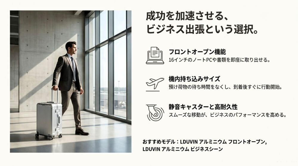 出張用のスーツケースを選び方