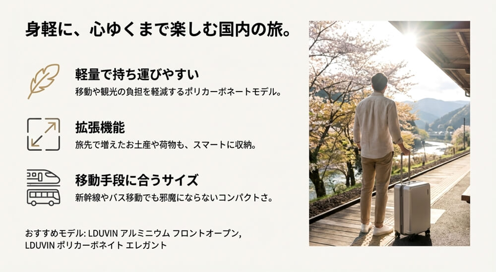国内用のスーツケースを選び方